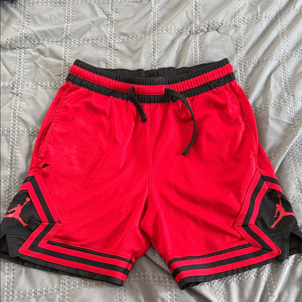 Jordan Red and Black Athletic Shorts